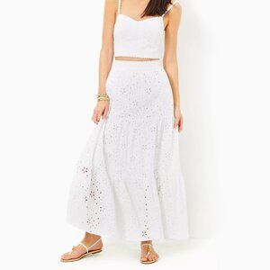 NWT Lilly Pulitzer-Winslow Eyelet Maxi Skirt Size 16 - Damaged